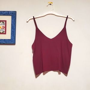Maroon Sleeveless Crop Top
